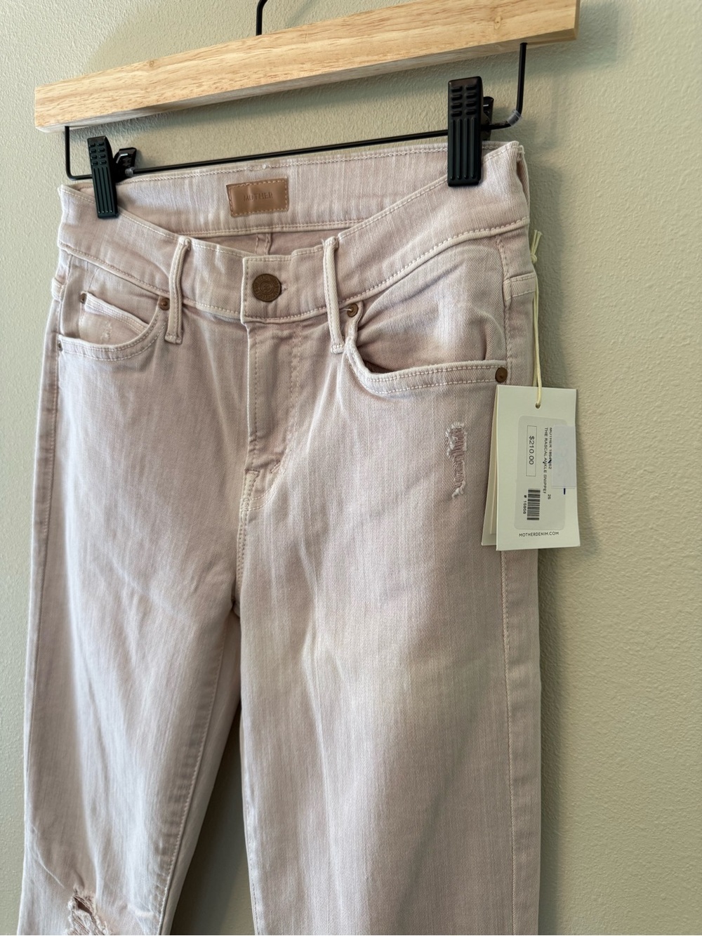 MOTHER The Rascal Ankle Snippet Jeans Pink Taupe Size 25 NWT - Picture 5 of 6